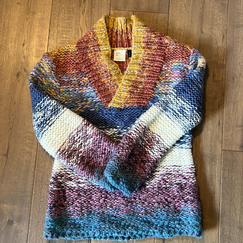 Rainbow Anthropologie Sleeping on snow sweater size XS